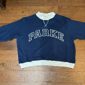 Parke Navy and Gray Women’s Mockneck